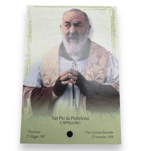 Padre Pio Holy Card - St. Pio vintage Prayer Card