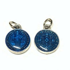 Saint Benedict Blue Resin Medal - Catholic Exorcism - Blessed By Pope