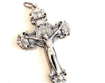 St. Benedict Ornate Crucifix - Blessed By Pope - Rosary Part Cross