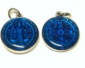 St. Benedict Blue Resin Medal – Exorcism – Blessed by Pope