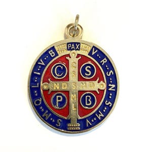 Saint Benedict 1&quot; 3/4 Medal - Exorcism - Medalla De San Benito Blessed By Pope