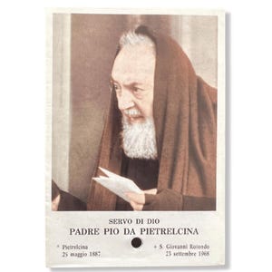 Padre Pio Holy Card - St. Pio vintage Prayer Card
