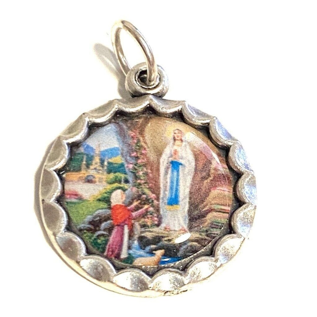Our Lady of Lourdes - Virgin Mary Brass Medal - Pendant - Charm - Etsy