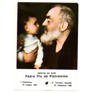 Padre Pio Holy Card - St. Pio vintage Prayer Card