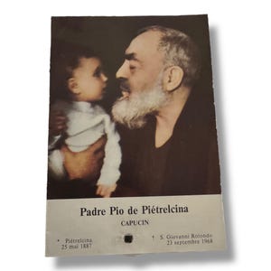 Padre Pio Holy Card - St. Pio vintage Prayer Card
