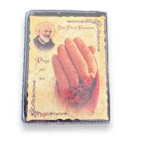 St. Padre Pio Vintage Heilige Karte - Relikt des St. Vaters Pio von Pietrelcina