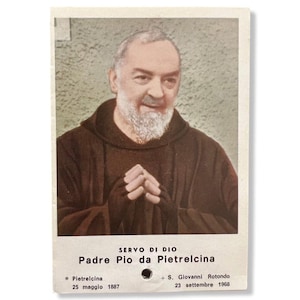 Padre Pio Holy Card - St. Pio vintage Prayer Card