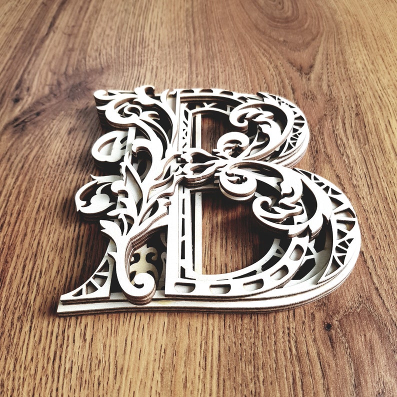 Layered Letter B SVG Alphabet Letter B Wall Art Multilayer Etsy