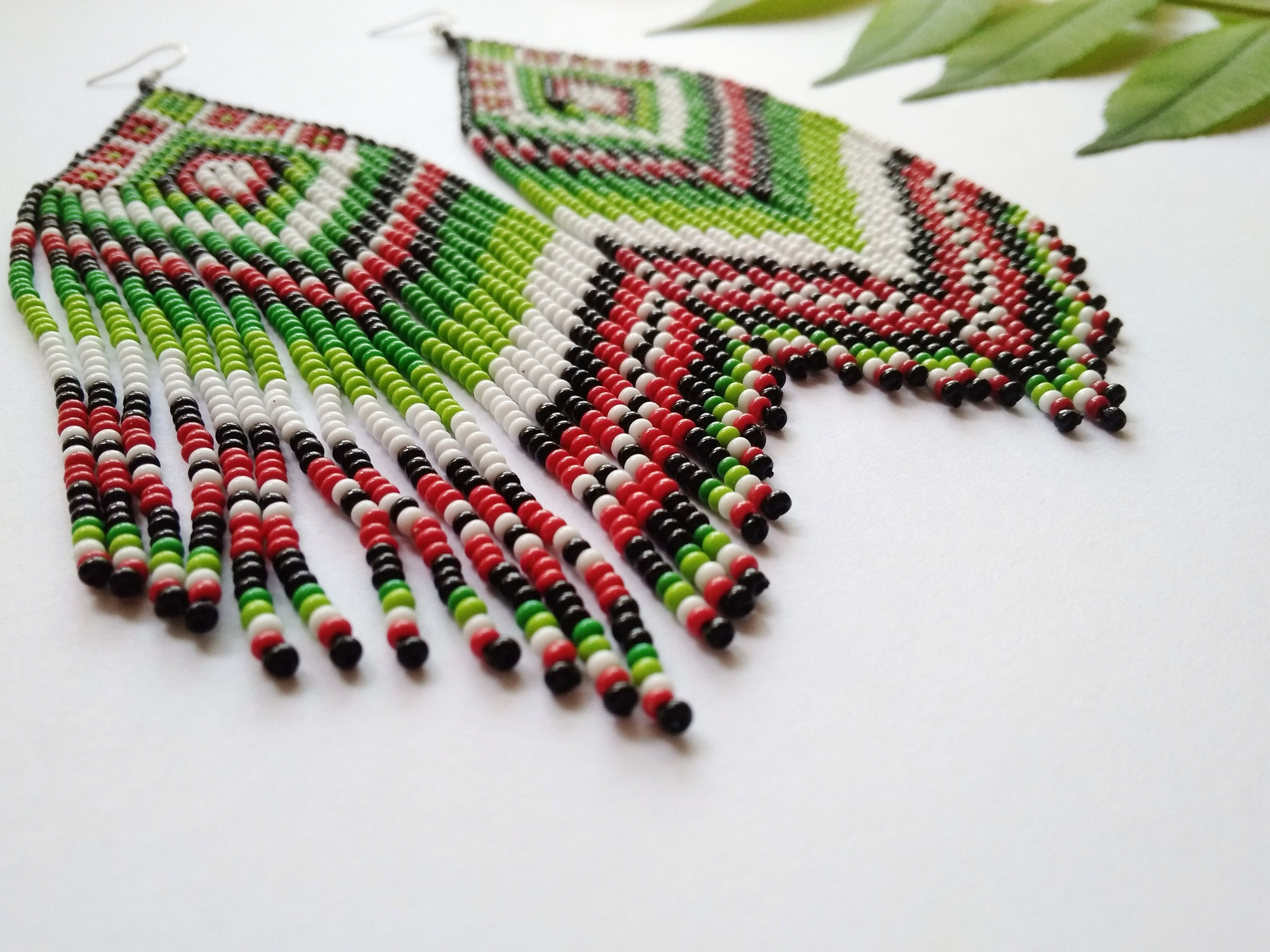 Wrap beaded earring for women boho loom earring brides made Etsy