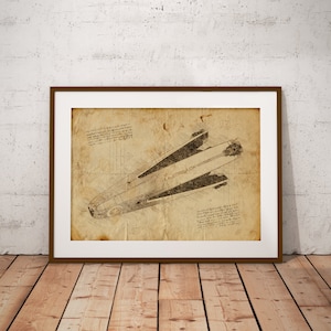 May include: A vintage-style drawing of a spaceship on a parchment-like background. The drawing is in black and white and includes handwritten notes and diagrams.