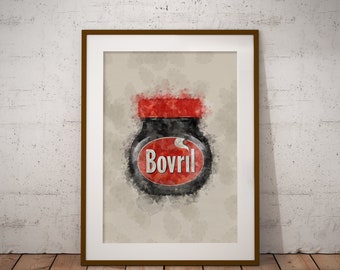 Bovril watercolour Giclee Print, Drawing, Watercolour, Illustration, Art Print