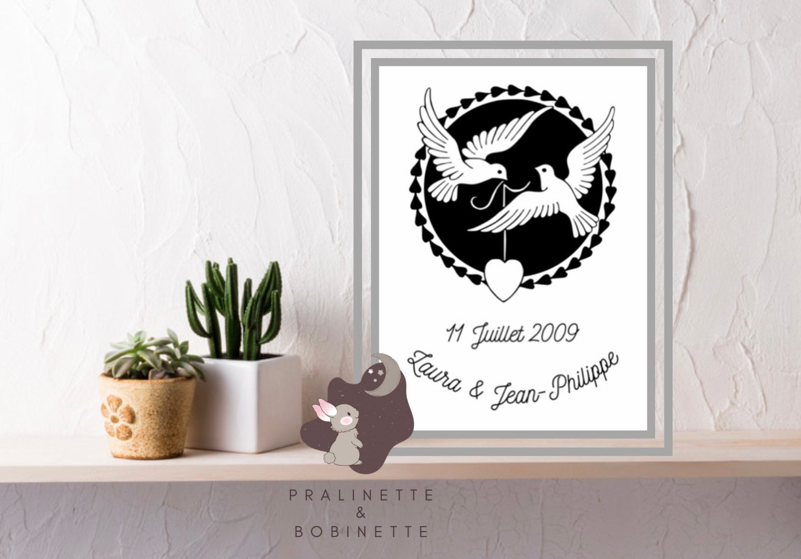 Affiche Cadeau Mariage avec Prénom et Date, Une Superbe Idée Personnalisé