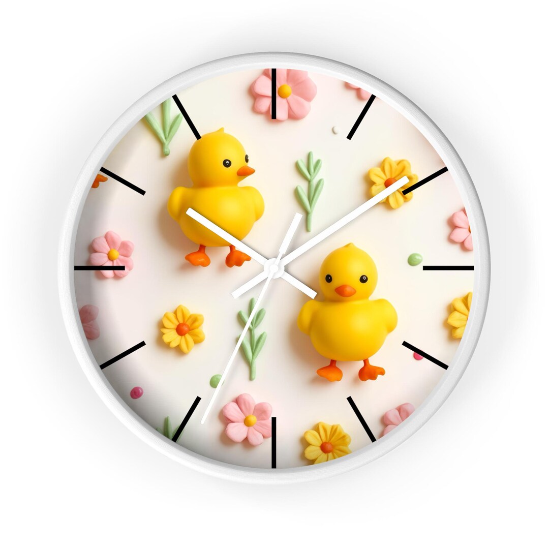 Kawaii Duckling Wall Clock, Cute Baby Duck Gift for Kids, Nursery Decor ...