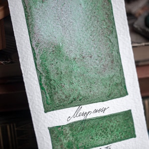 Handmade watercolor MESSY MOSS  green artisan quality pigment - sketching, painting, natural, vintage, art, illustration, granulating, paint