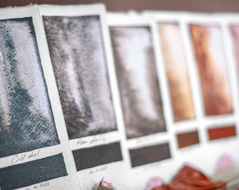 Handmade watercolor IRON orange black gray heavily granulating Artisan quality premium pigment, sketching, painting, illustration, unique