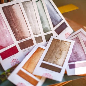 Handmade Watercolor Paint Set: Old Caput Mortuum, Granulating Pigments