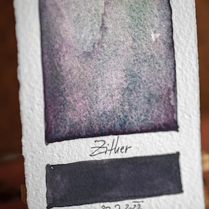 Handgemachtes Aquarell ZITHER grün schwarz rosa lila handwerkliche Qualität Pigment, Kunst, Skizzieren, Malen, Natur, Vintage, Handwerk, Illustration