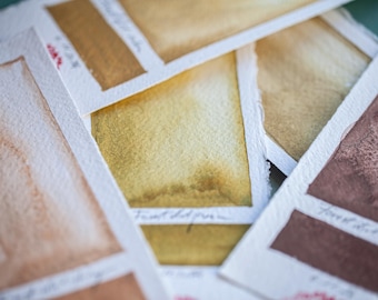 Handmade watercolor FOREST DIRT 5pc set brown green ochre artisan quality pigment - sketching, painting, natural, vintage, art, illustration
