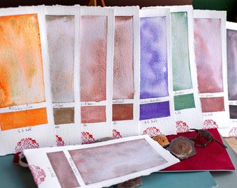 Handmade watercolor PIXIEs- pink green blue sediment artisan quality pigment, sketching, paint, natural, illustration, granulating paint