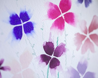 Handmade watercolor 12 PRETTY VIOLETS artisan quality pigment, purple, lilac, sketching, painting, illustration, natural, organic, art,