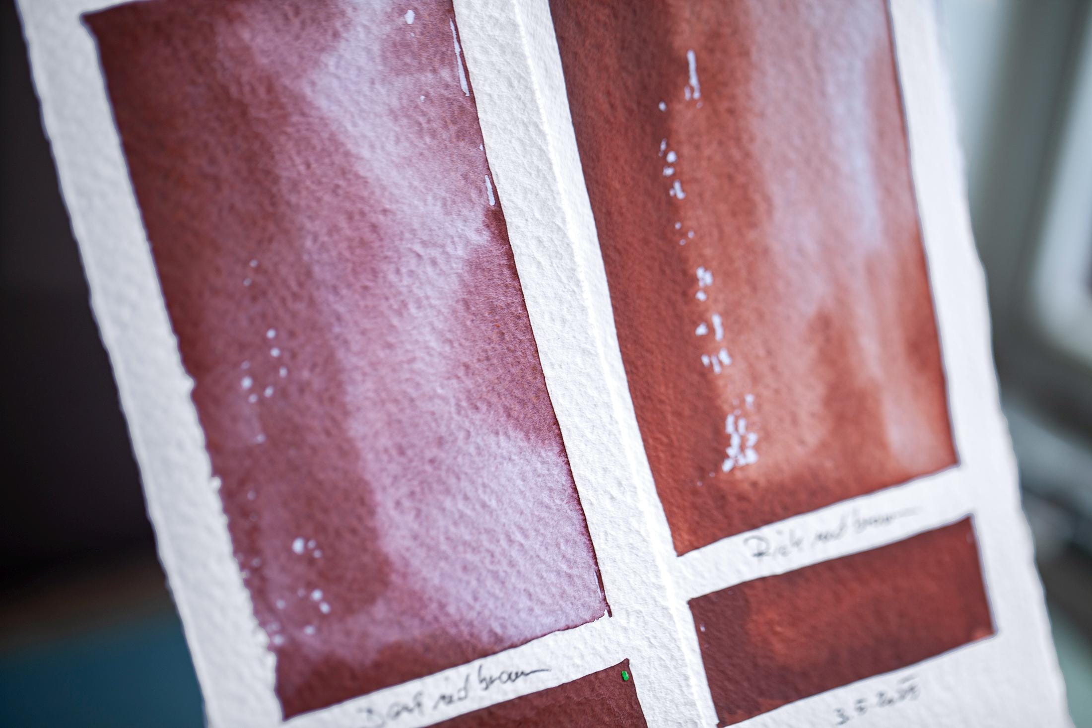 Handmade watercolor RICH RED BROWN granulating, moody, textured Artisan quality pigment, sketching, painting, natural, organic, watercolours