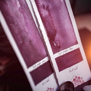 Handmade watercolor DARK PURPLE duo- granulating, moody, Artisan quality pigment, sketching, painting, natural, organic, paint, watercolours