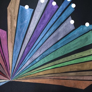 Handmade watercolour 23 SHIMMER METALLIC - blue purple - artisan quality mica paint - sketching, paint, natural, calligraphy, illustration