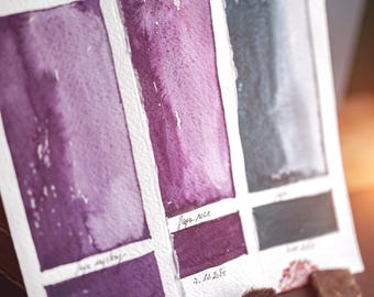 Handmade watercolor SAGA mellow misty violet blue granulating Artisan quality pigment - sketching, painting, art, watercolours, watercolors