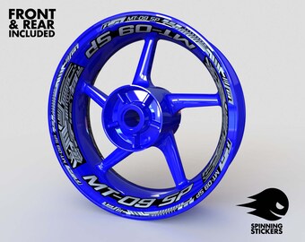 Jaune Brillant Autocollant de Jante de Moto Inner Rim Tape pour Yamaha MT09