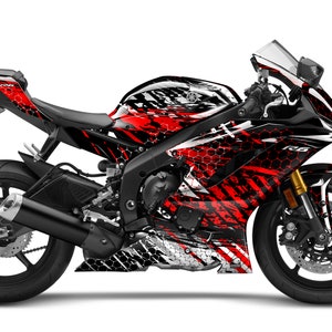 Graphic kit for Yamaha R6 YZF-R6 2017-2021 &quot;Riot&quot; Motorcycle Decals Graphics liserets aufkleber Autocollants Stickers