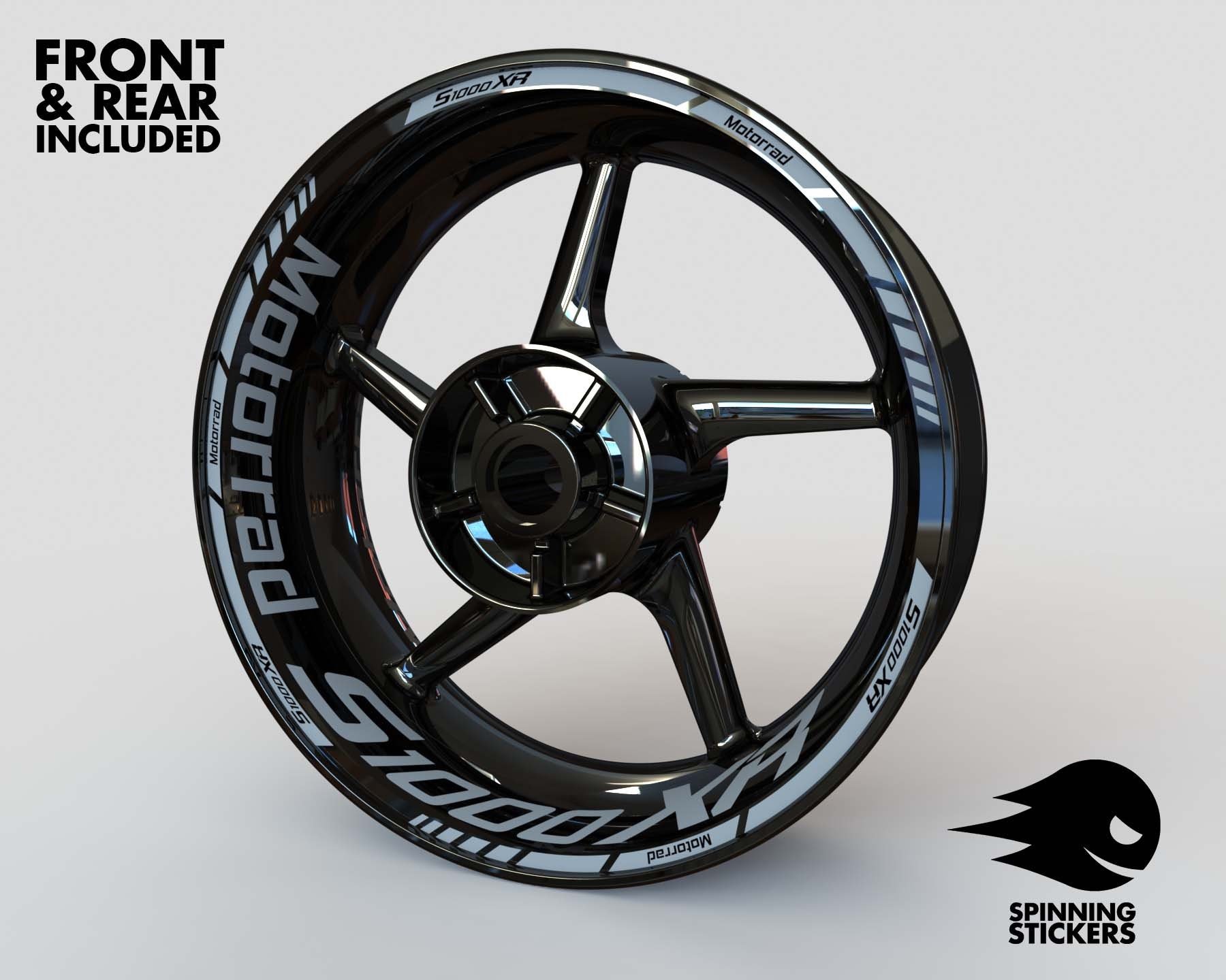 thumbnail image 2 of BMW S1000XR Motorcycle Wheel Decals - 12 Rim Stickers Set - Red Stripes 2 of 3