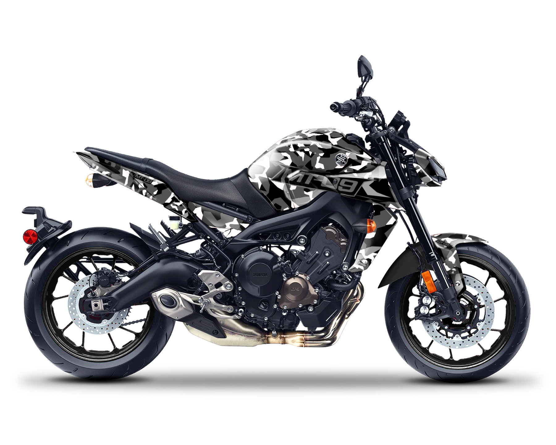 おんなのだ様　ステッカー　中古 ヤマハ MT-09 MT09 2021-2023用グラフィックキット「Organized Chaos