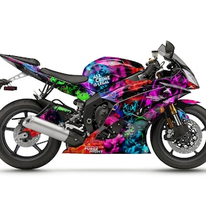Graphic kit for Yamaha R6 YZF-R6 2003-2021 &quot;Purge&quot; Motorcycle Decals Graphics liserets aufkleber Autocollants Stickers
