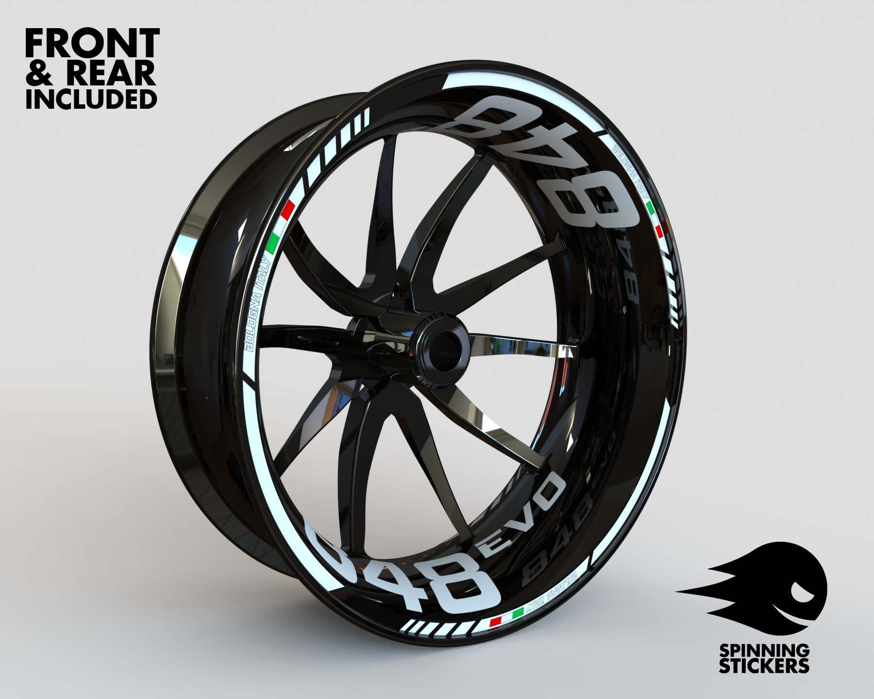 DUCATI 848 Evo Wheel Decals Rim Stickers Corse autoaufkleber DUCATI 848 Evo Wheel Decals Rim Stickers Corse autoaufkleber