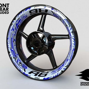 Wheel Stickers for Yamaha R6 YZF-R6 Rim Tape Motorcycle Decals Graphics 17&quot; liserets Felgenaufkleber Autocollants de jante Rim Stickers