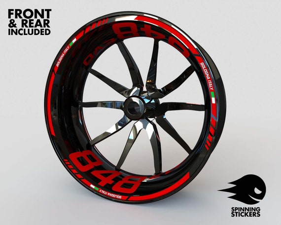 Wheel Stickers for DUCATI 848 EVO Rim Stickers Decals Tape Stripes