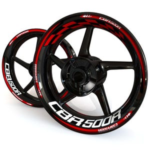 Wheel Stickers for Honda CBR500R Checker Rim Tape Stripes Decals Graphics liserets Felgenaufkleber Autocollants de jante Rim Stickers