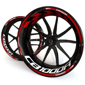 Wheel Stickers for Honda CB1000R Checker Rim Tape Stripes Decals Graphics liserets Felgenaufkleber Autocollants de jante Rim Stickers