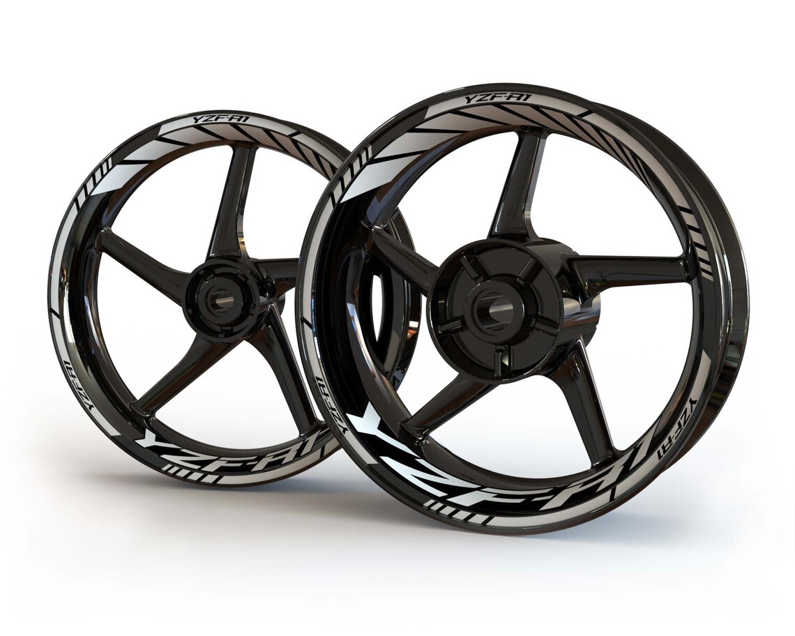 Stickered R1 Rims Wheel Stickers for Yamaha R1 YZF-R1 Rim Stickers Decals Tape Stripes ...