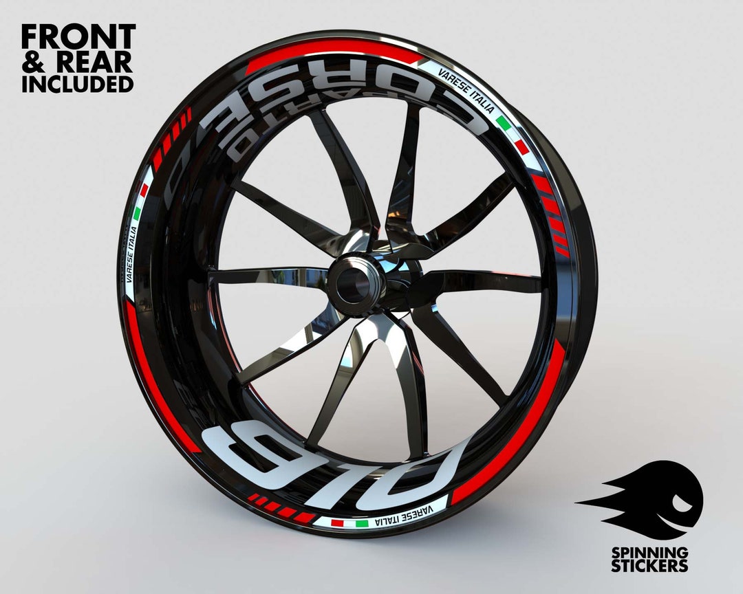 Set Adesivi Per Cerchioni Auto Moto Racing | Strisce Riflettenti Arancioni 9mm | Per Cerchi 16-18 Pollici | Resistente E Antigraffio - 4