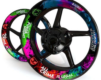 まり ホイールステッカー「パージ」リムステッカーデカールテープストライプ