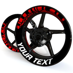 Wheel Stickers YOUR TEXT Rim Stickers Decals Tape Stripes Graphics liserets Felgenaufkleber Autocollants de jante velg stickers