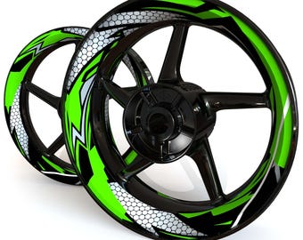 4R Fluoreszierende Dekorstreifen Für Motorradfelgen – 5 Mm X 6 M, Fluo Grün, Selbstklebend