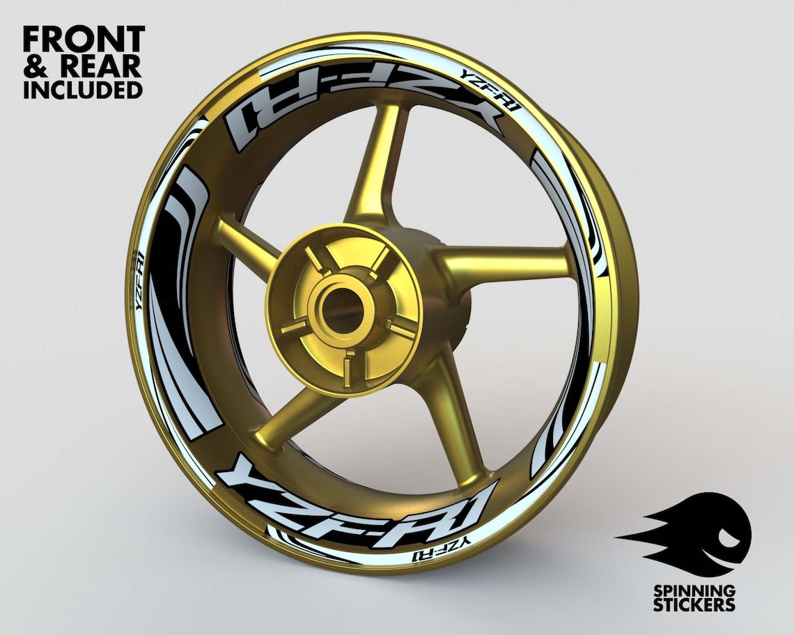 Wheel Stickers for Yamaha R1 YZF-R1 Rim Tape Motorcycle Decals Graphics ...