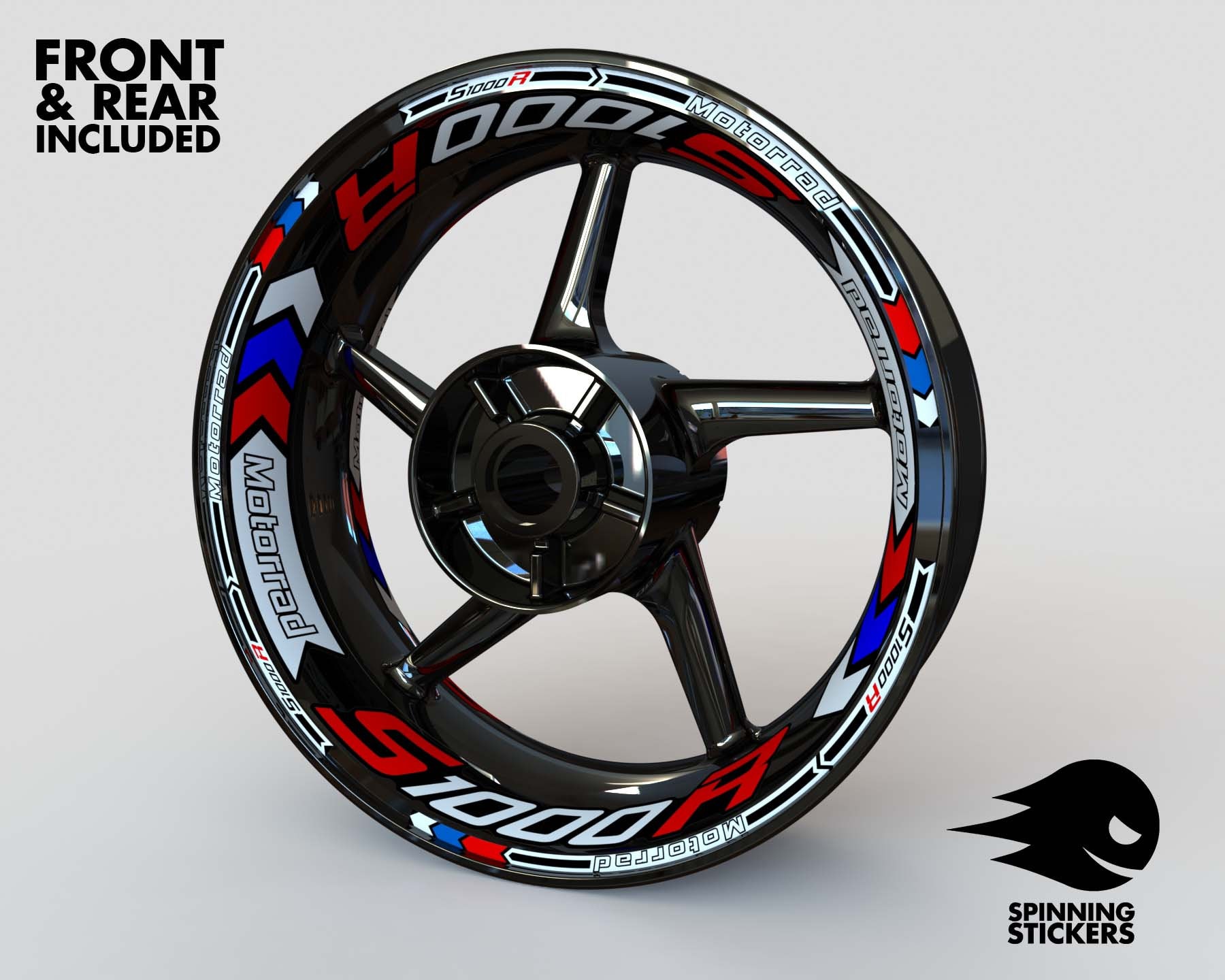 Wheel Stickers for BMW S1000R Rim Tape Motorcycle Decals Graphics 17" liserets Felgenaufkleber Autocollants de jante Rim Stickers