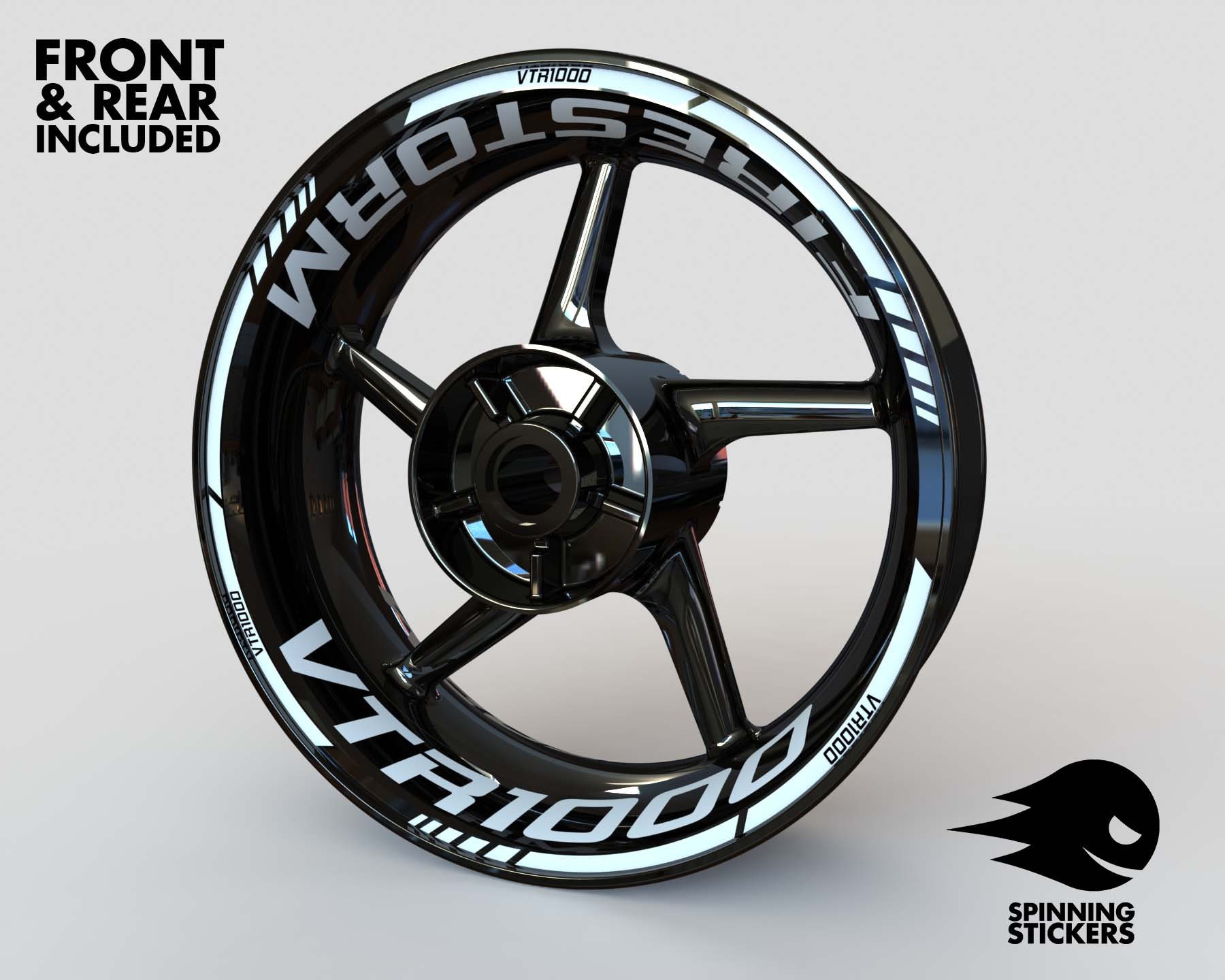 まり Wheel Stickers for Honda VTR1000 Rim Stickers Decals Tape Stripes