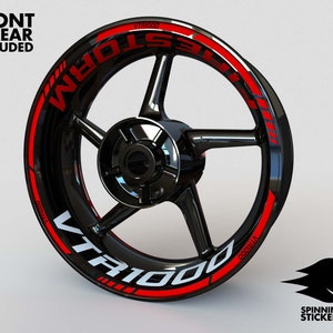 Wheel Stickers for Honda VTR1000 Rim Stickers Decals Tape Stripes Graphics liserets Felgenaufkleber Autocollants de jante velg stickers
