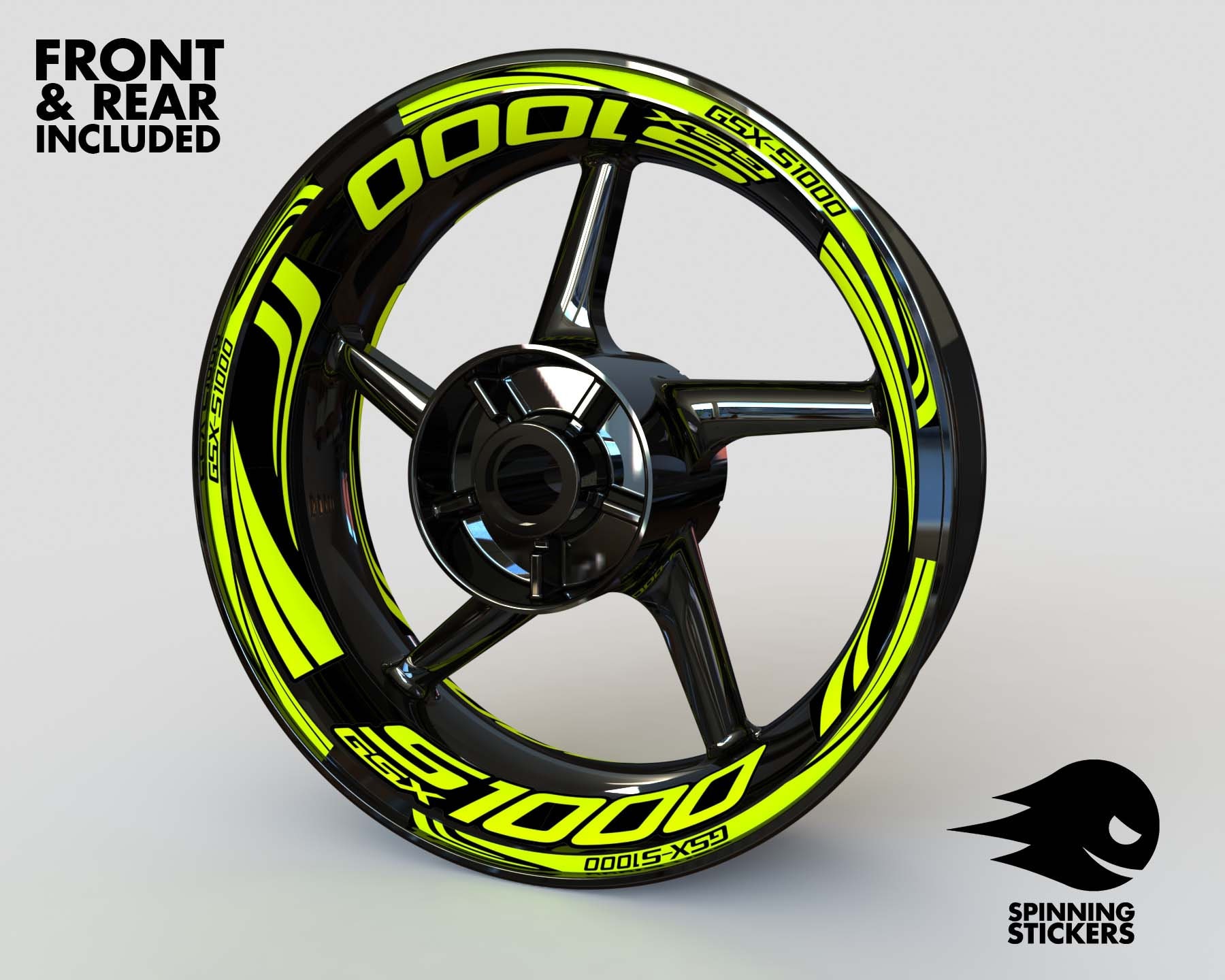 Amazon.com: Fluorescent Yellow Motorcycle Rim Wheel Decal
