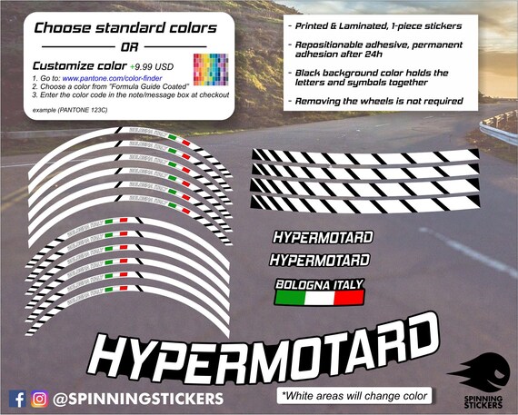 KIT STRISCE ADESIVE compatibili per MOTO DUCATI HYPERSTRADA stickers CERCHI 17 Labelbike