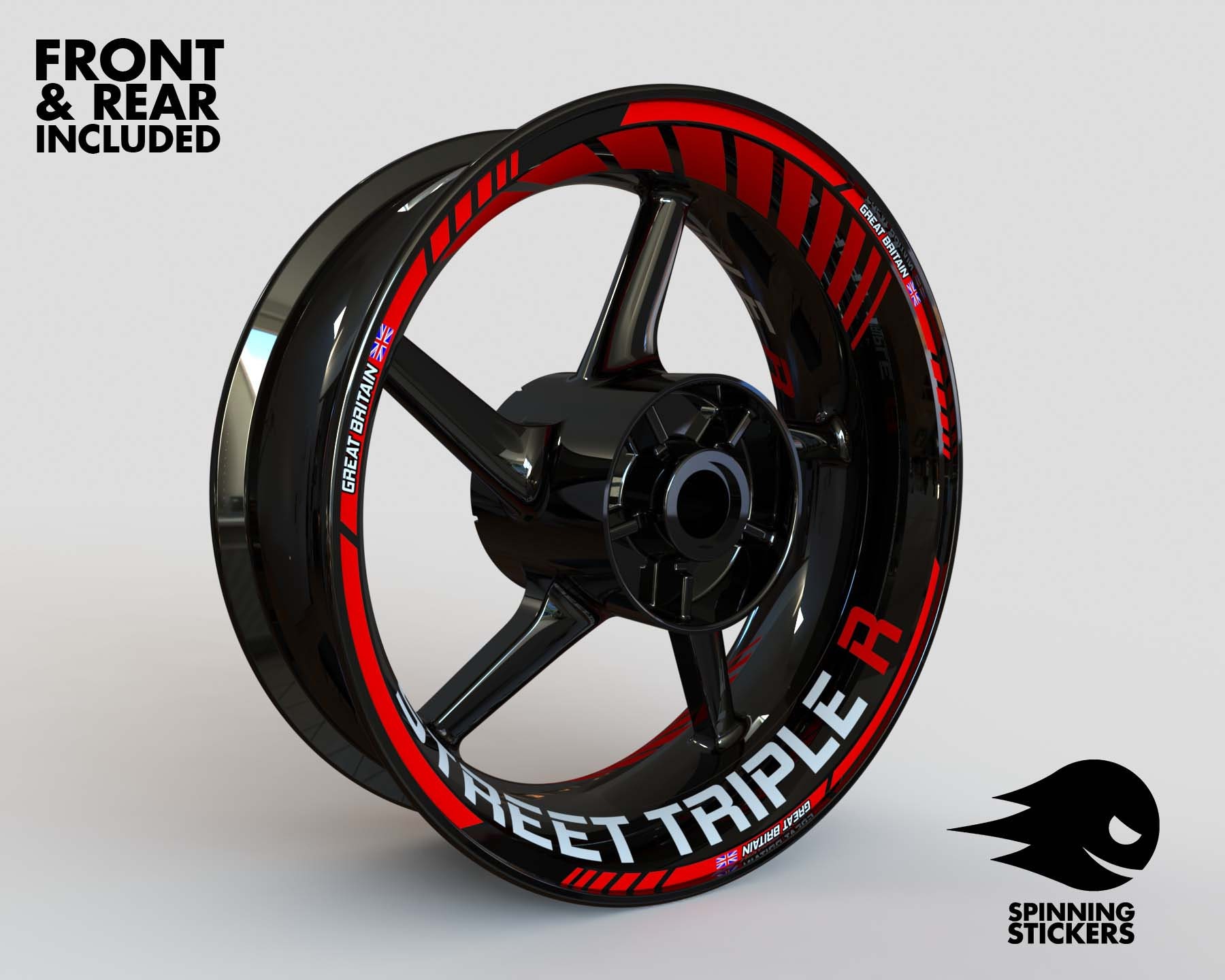 Tripple R Sticker Wheel Stickers Triumph Street Triple R Rim Tape Motorcycle Decals ...